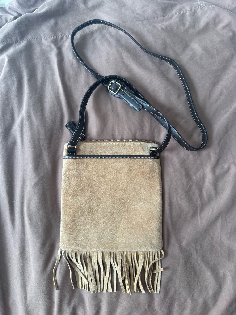 Coach Tan Suede Fringe Crossbody bag - Picture 2 of 3